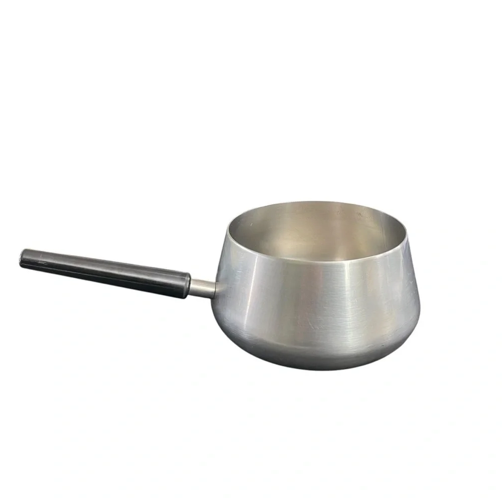 Vintage SIGG Switzerland INOX 18/8 Stainless Steel Fondue Pot 1960s MCM Black Ha